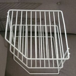 White Metal Wire Shelf Organizer Coated White